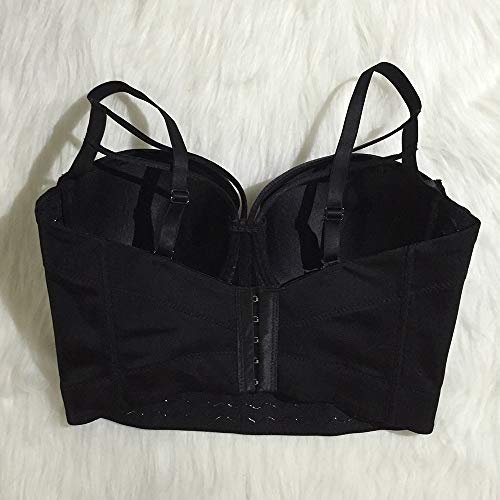 She'smoda Women's Cross Cut Smooth Wedding Party Bustier Crop Top Bra Vest M Size Black #TOP7