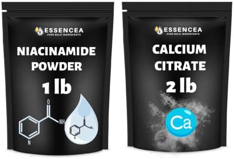 Essencea Niacinamide Powder 1lb and Calcium Citrate Powder 2lb | Pure and Bulk Ingredients Combo Pack