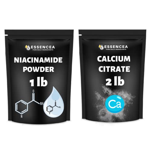 Essencea Niacinamide Powder 1Lb And Calcium Citrate Powder 2Lb | Pure And Bulk Ingredients Combo Pack #TOP10