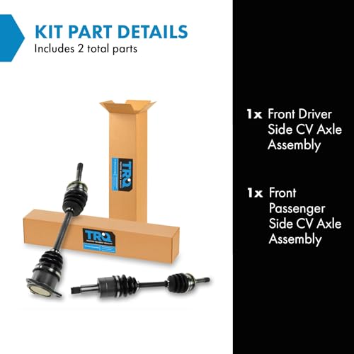 Image of TRQ Front Driver and Passenger CV Axle Assembly Set Neoprene Boots Moly Greased Compatible with 1999-2004 Chevrolet Tracker 1999-2005 Suzuki Grand Vitara 1999-2004 Suzuki Vitara 2002-2003 XL-7
