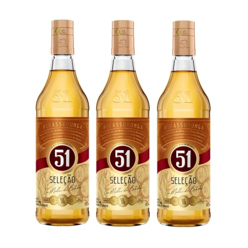 Kit 3x CACHACA 51 SELECAO 51 Sabor 965ML