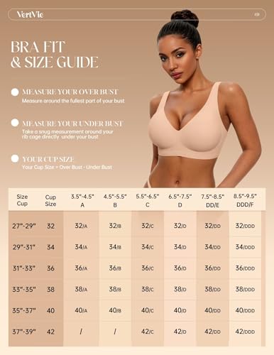Vertvie 2026 Womens Wireless Jelly Bras Push Up Cup-Engineered Support Deep V Lift Bra Seamless No Underwire T-Shirt Bralette(Sand,40A) - Thumbnail 7