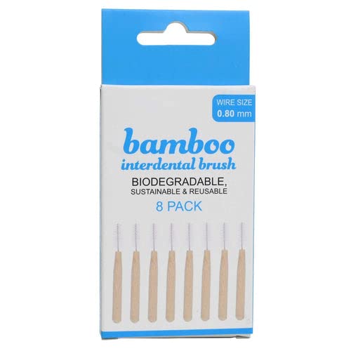 DOCAREBamboo Interdental Brush 0.8mm - Eco-Friendly Dental Care - Biodegradable Handle - Gentle Cleaning Between Teeth - Reusable Oral Hygiene Tool