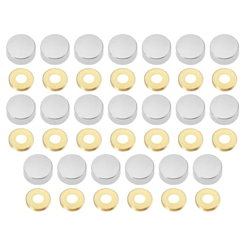 VGOL 20 Ensembles de Vis en Alliage de Zinc de 16 Mm Capuchons Décoratifs Clous de Miroir Couvercle Décoratif Argenté pour Armoires Décoratives Meubles en...
