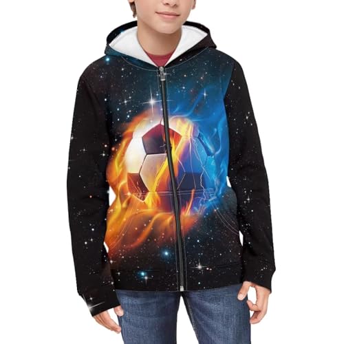 Kids Zip Up Hoodie Casual Outerwear Crewneck Long Sleeve Hooded with Pockets Teens Soft Fall Winter Coats3