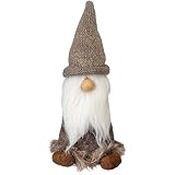 Primitives by Kathy PBK Christmas Decor - Gnomo gris marrón de invierno medio