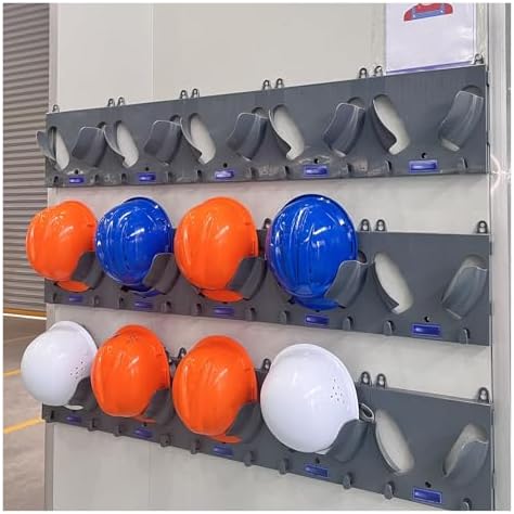 Hard Hat Storage Rack Wall Mount - No Drill Installation for Workshop, Fire Station, Office Helmet Display & Organization - Durable, Space-Saving Solution