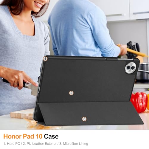 YRH for Honor Pad 10 Case 12.1 inch 2025, Slim Light Hard Shell Protective for Honor Pad 10 Tablet Case (Black) - Image 5