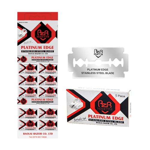 AMSLSIU Cuchillas de afeitar para hombres Hoja de acero inoxidable Maquinillas de afeitar de seguridad clásicas Herramienta de belleza de afeitado limpio y preciso Cara Pierna Axilas, Tipo 3