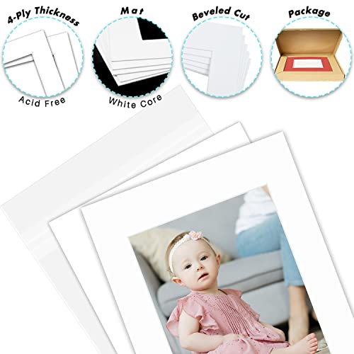 image for Golden State Art, Acid Free, Pack of 50 11x14 White Picture Mats Matte