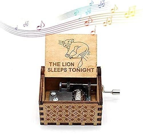 Image of Zesta Lion King Wooden Musical Box Gift | Vintage Music Crank Mini Collectible for Girlfriend, Boyfriend, Husband, Wife | Unique Musical Gifts for Music Lovers | Classic Wooden Box