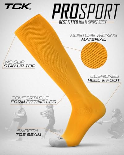 Image of Prosport Baseball Socks & Softball Socks, Kids & Adult Knee High Tube Sock