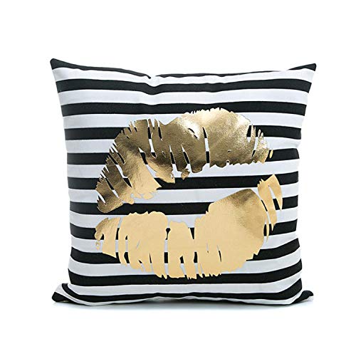 PENVEAT 45 * 45 cm Super Doux Ananas Love Letters bronzante Hot Argent Taie d'oreiller des Ensembles de Coton et Lin Coussins de canapé de Voiture Taie d'oreiller, 9, Taille Unique