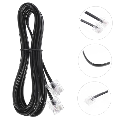 Cable telefónico plano transparente de 2 metros resistente al desgaste con 4 núcleos 4