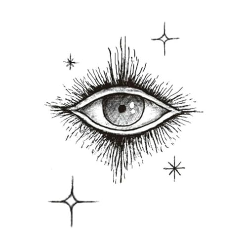 GoDdis 2 Peças de autocolantes de tatuagem temporárias olho de Deus olhos impermeáveis para boneca e tornozelo pintados à mão