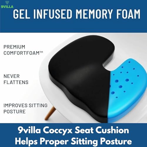 Image of Orthopedic Memory Coccyx Cushion | 2 Years Warranty | Car Seat Cushion,Chair Cushion, Memory Foam Sitting Coccyx Cushion for Tailbone, Sciatica & Back Pain Relief with Air Mesh Black