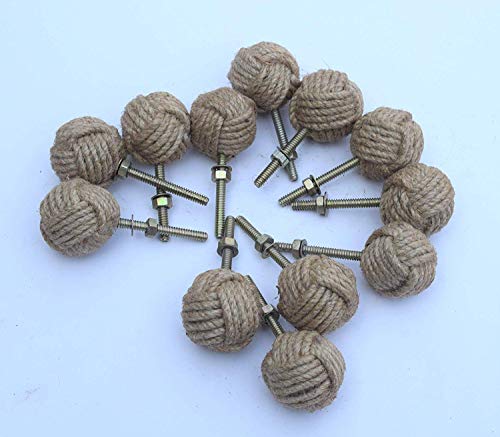Riyex Knotty Türknäufe - nautische Schubladengriffe mit Jutesei