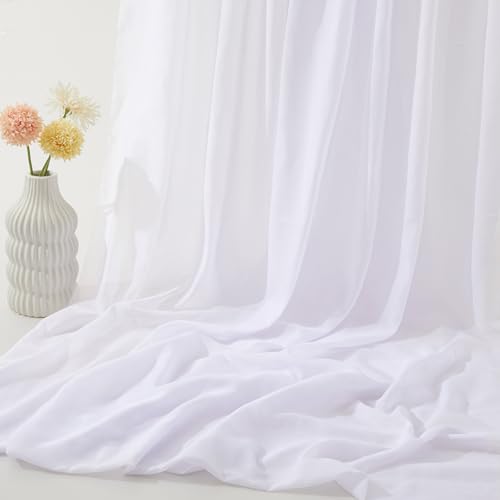 Premium Soft White Chiffon Fabric by The Yard - 60 Inch Wide Sheer Wedding & Event Draping Fabric, Perfect for Backdrops, Table Decor, and Crafting (Pre-Cut 1 Yard) 8 Premium Soft White Chiffon Fabric by The Yard - 60 Inch Wide Sheer Wedding & Event Draping Fabric, Perfect for Backdrops, Table Decor, and Crafting (Pre-Cut 1 Yard) - Image 7