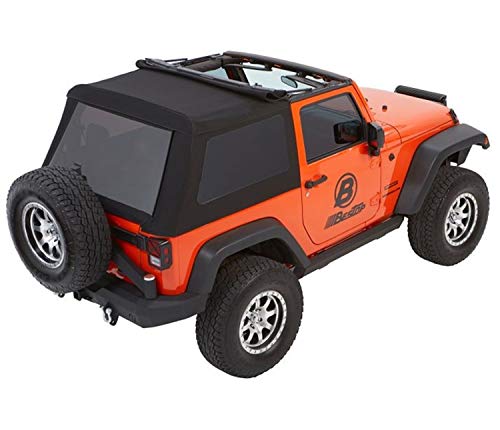 Bestop 5492235 Black Diamond Trektop NX Glide Convertible Soft Top for 2007-2018 Wrangler JK 2-Door