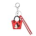 Kreative Cartoon Puppe Handtasche Schlüsselanhänger Anhänger 6cm Rotes Lederseil + rote Handtasche