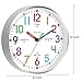 Roymnie Wall Clock for Kids Learning to Tell Time Easily Non Ticking Battery Operated Kids Teaching Clock Silent Colorful Teaching Time Clock Decorative for Kids Room Classroom School (8 Inch)
