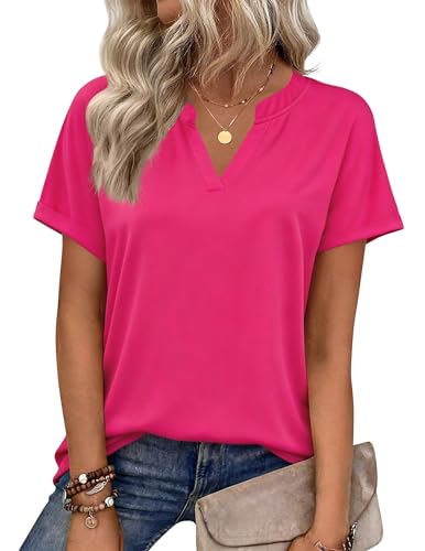 Image of Zeagoo Womens Tops Short Sleeve Summer V Neck Shirts Work Blouses Business Outfits Fashion Clothing