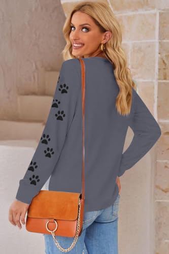 Image of JINTING Cat Shirts for Women - Loose Fit Lightweight Long Sleeve Graphic Autumn Outfits Printed Blouse Casual Tops