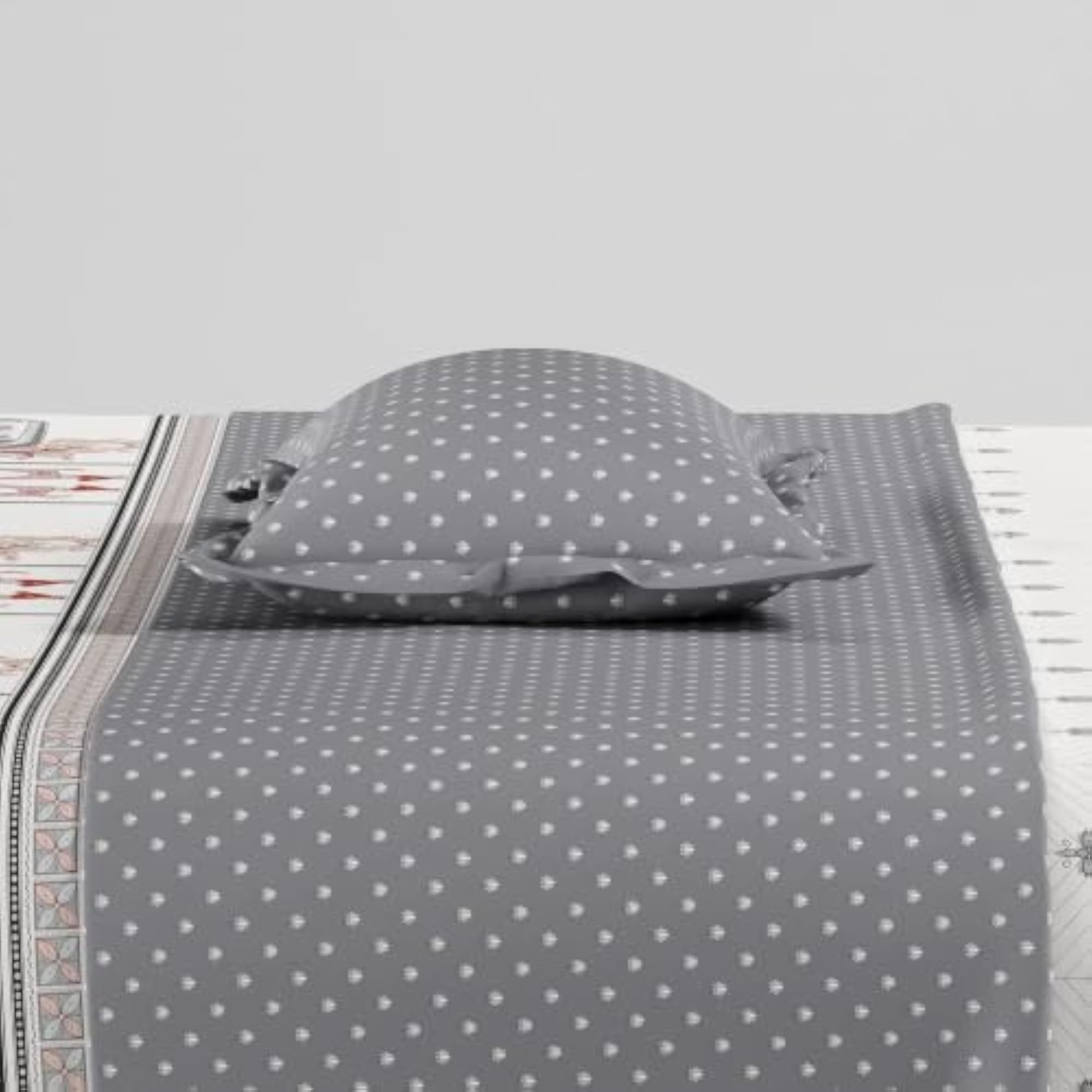 Bedsheet for Single Bed, 100% Cotton Flatsheet with Pillow Cover
