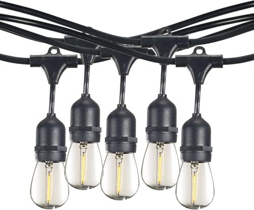 Luces LED exteriores en cadena 48 pies con 15 sockets E26