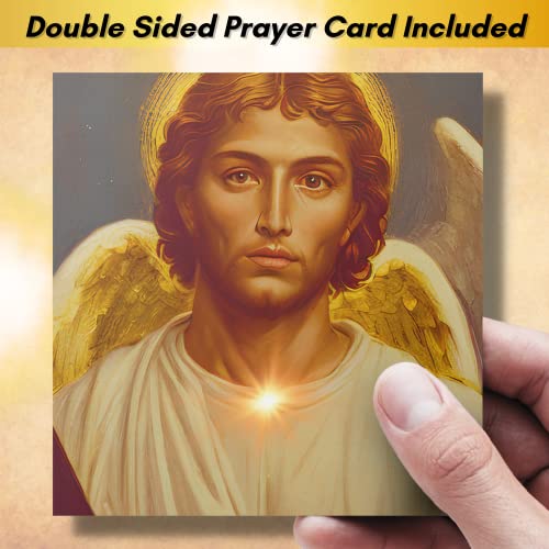 Archangel Uriel Sigil from The Ancient Book of King Solomon - St Uriel Necklace for Men and Women - Protection Prayer Included - Angel Wing Pendant - Miraculous Medal - Guardian Crystal Amulet2