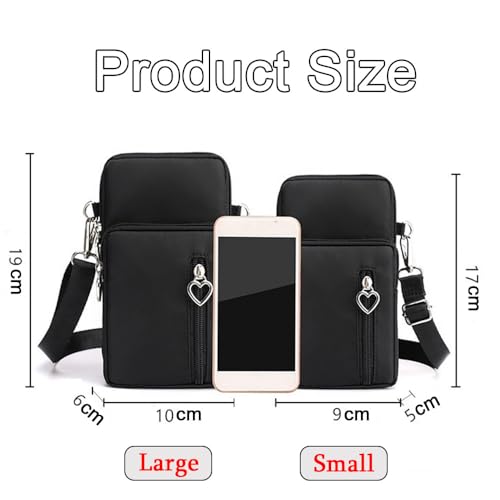 Hiseng Mobile Phone Case for Hanging, Small Shoulder Bag, Women's Crossbody Bag, Plain Mobile Phone Shoulder Bag, Mobile Phone Bag with Purse for Hanging, Adjustable Thin Strap, navy, L