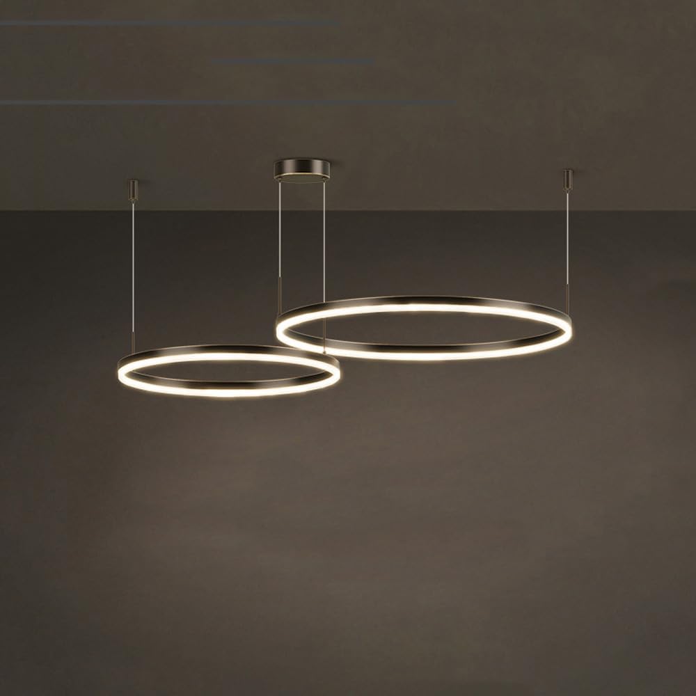 Lustre LED moderne à hauteur réglable et cercles modulables pour salle à manger