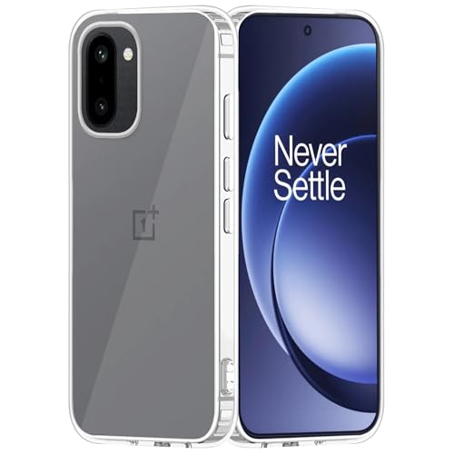 Image of Amazon Brand - Solimo Compatible with OnePlus 15R 5G Case Cover Transparent Non-Slip Hard PC Shockproof Bumper Protective Back Cover - Clear