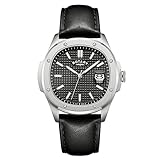 Rotary Montre Apex 100 pour homme avec cadran noir et bracelet en cuir noir...