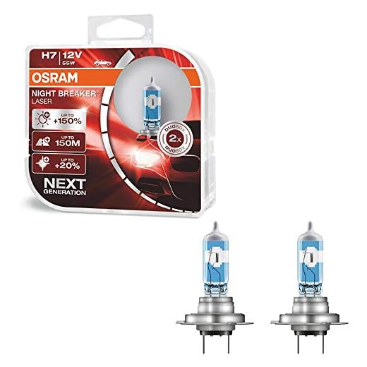 Tenzo-R 37285 Osram Night Breaker Laser H7 55 W 12 V halogenlampor 150 % 2 stycken