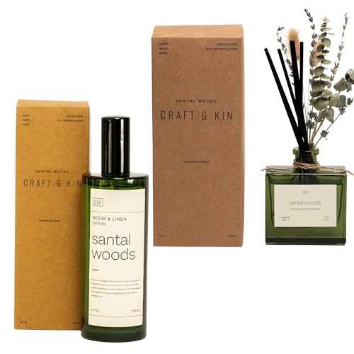 Difusor de varillas y spray aromático Santal Woods