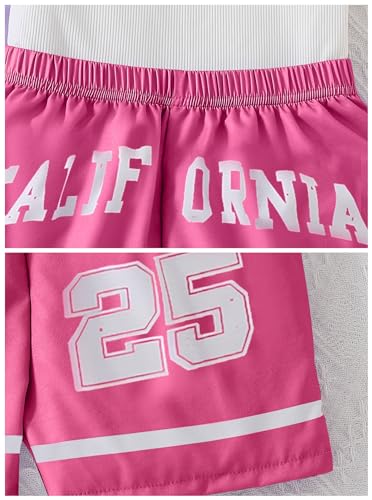 Image of Hilinker Girls 3 Piece Outfits Graphic Tank and Short Sleeve Cardigan with Shorts Set