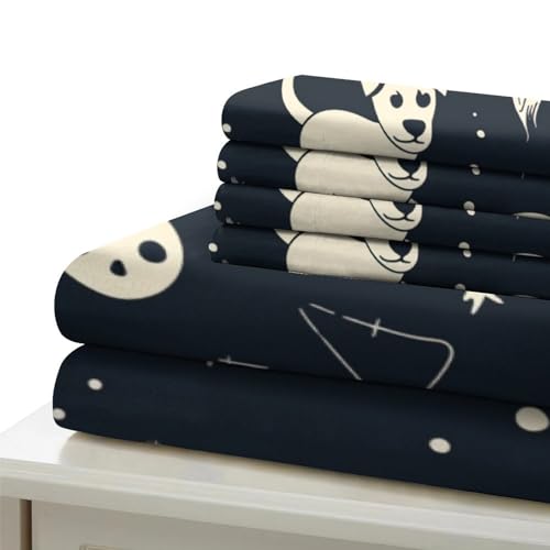 Parure de lit chien 5 impression 3D en microfibre 140x200cm pour enfant
