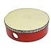 Ruilogod 5.9"Dia czerwony drewniany instrument muzyczny Jingling Timbrel Toy