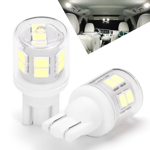 Heifymi 194 LED RV Ceiling Dome Light Bulbs 6000K White Super Bright T10 921 922 912 168 LED Bulbs Replacement for Car Camper Interior Map Door Courtesy License Plate Lights, AC/DC 12-24 Volt, 2 Pack
