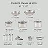 T-fal Gourmet Stainless Steel Cookware Set: 20-Piece Kitchen Essentials, Induction Compatible, Dishwasher Safe, Oven Safe to 500F, Durable Pots and Pans with Steamer for Versatile Cooking