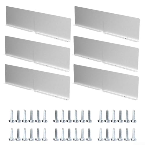 Linnkyfloa Lot de 6 plaques de déflexion pour toit et gouttière en aluminium - Protection contre les débordements - Design résistant aux intempéries