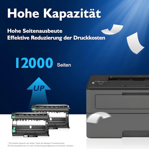 Meagiis DR2400 Trommel Kompatibel für Brother DR2400 DR-2400 Trommel für Brother DCP-L2530DW DCP-L2510D HL-L2350DW HL-L2310D HL-L2357DW MFC-L2710DW MFC-L2710DN MFC-L2730DW MFC-L2750DW (2 Packung)