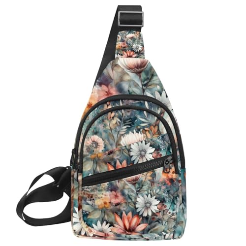 Sac à dos à bandoulière floral multicolore petit format fleurs 30cm