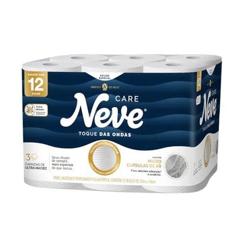 Papel Higiênico Neve Toque das Ondas Folha Tripla 12 rolos 20M Papel Higiênico Neve Toque das Ondas Folha Tripla 12 rolos 20M