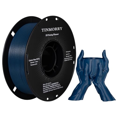 TINMORRY Carbon Fiber PETG Filament 1.75, PETG CF 3D Printer Filament, Compatible with Most FDM 3D Printers, 1 KG 1 Spoo