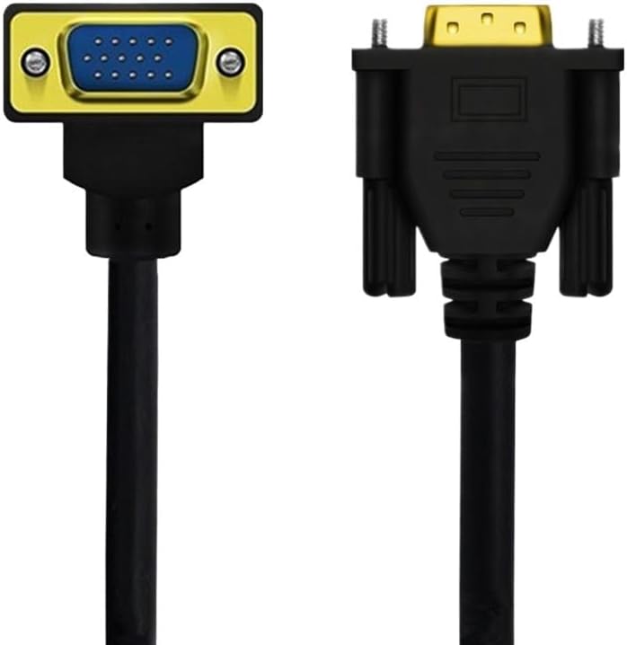 HD VGA Cable 90 ° Elbow 15Pin Male to VGA 15Pin Male Computer to TV Connection Cable 0.5m/1m/1.5m(1.5m,UP)