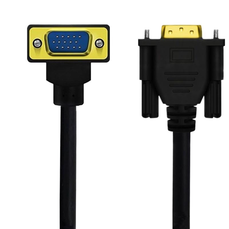 Cable VGA HD de 90°, codo de 15 pines macho a VGA de 15 pines macho a VGA macho de ordenador a TV, cable de conexión de 0,5 m/1 m/1,5 m (1,5 m, UP)