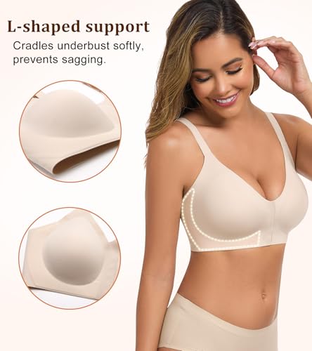 Women's Seamless Front Closure Posture Back Smoothing Wireless Bra4