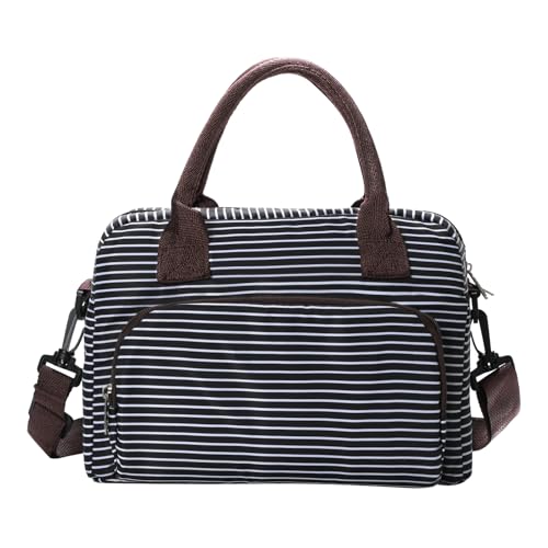 Image of MEXS Lunch Bag for Women Men Insulated Reusable Large Lunch Box Adult Striped Leakproof Portable Cooler Tote Bags for Work Picnic